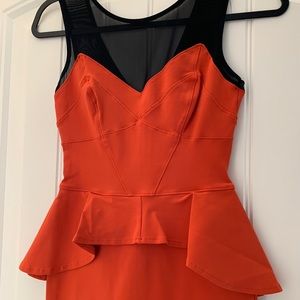 Bebe bodycon peplum dress